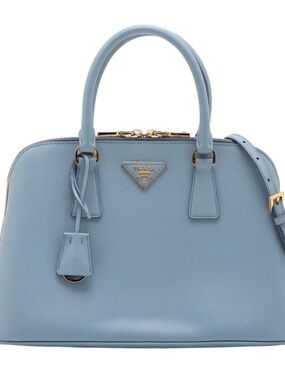 Prada Powder Blue Saffiano Leather Dome Satchel